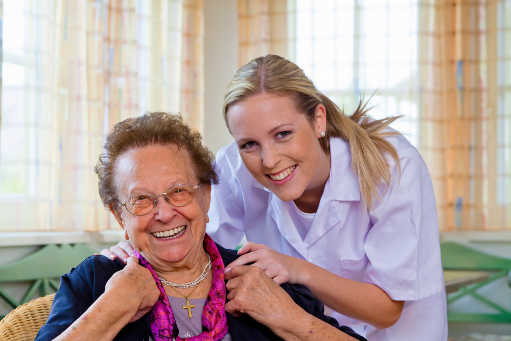 elder woman and nurse