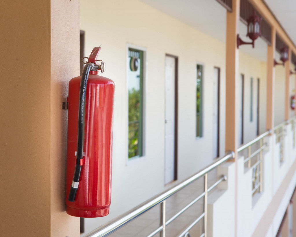 fire extinguisher in an apartment