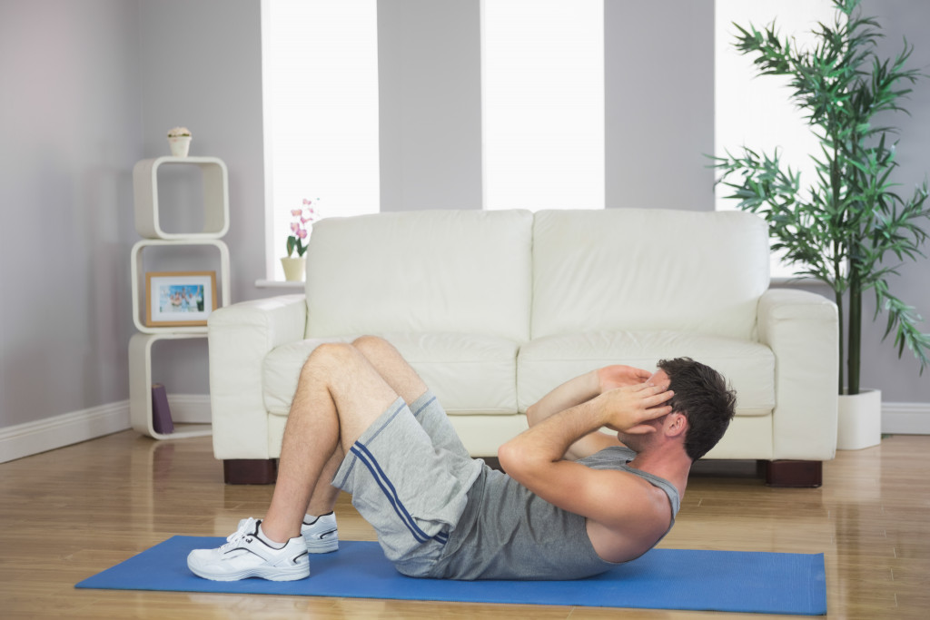 A man doing sit ups