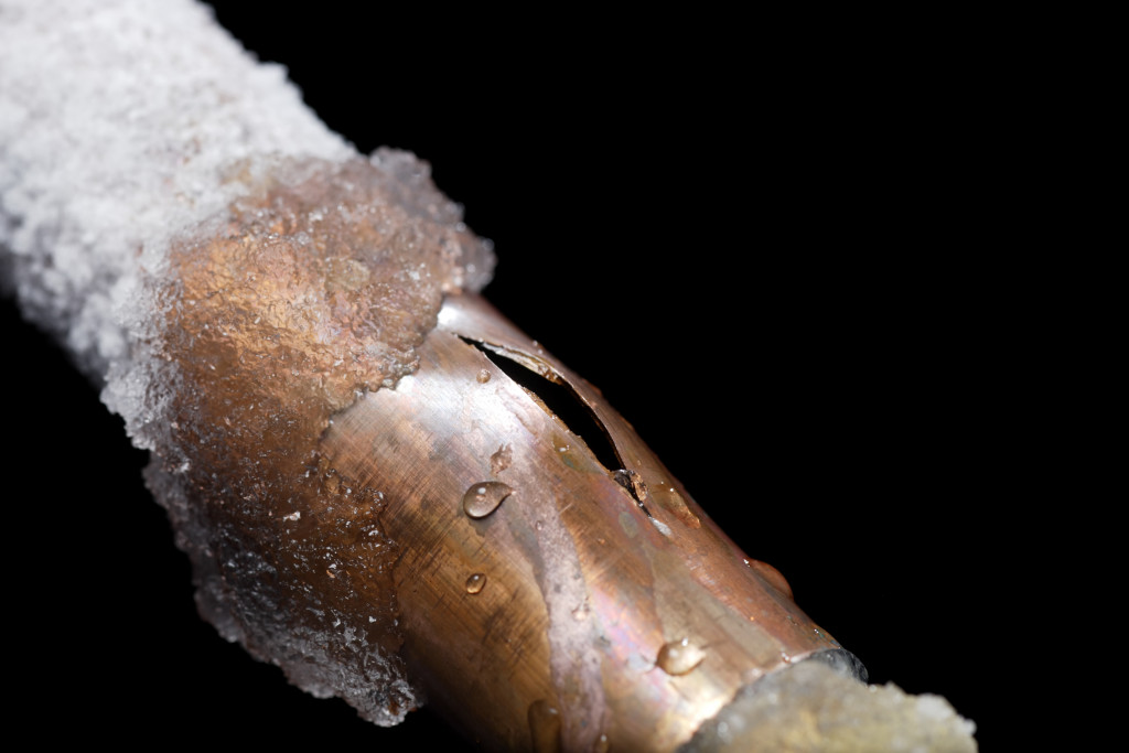 Frozen pipe leak