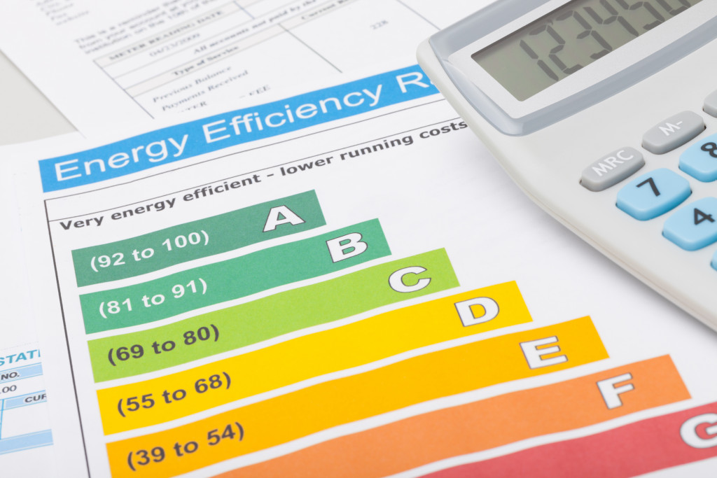 Energy efficiency chart with calculator