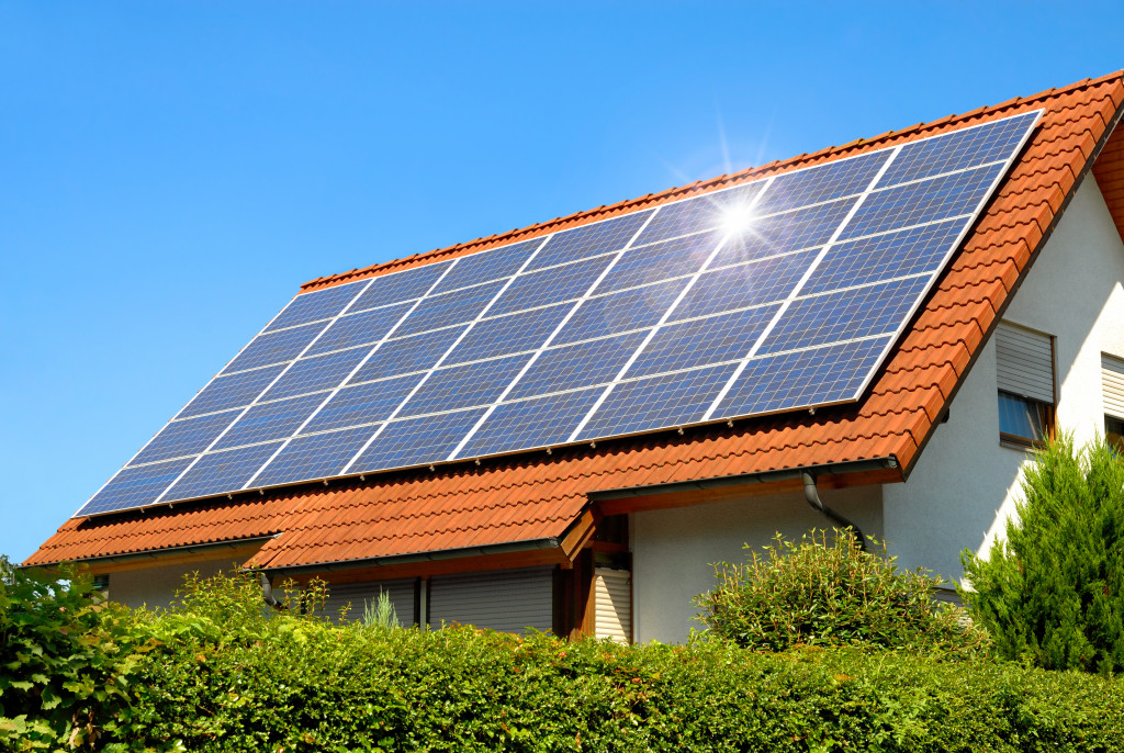 Solar panels on a home's roof