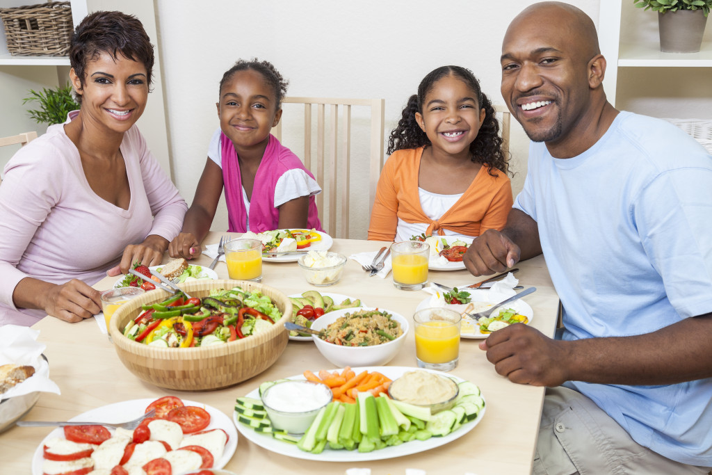 a family having a lunch