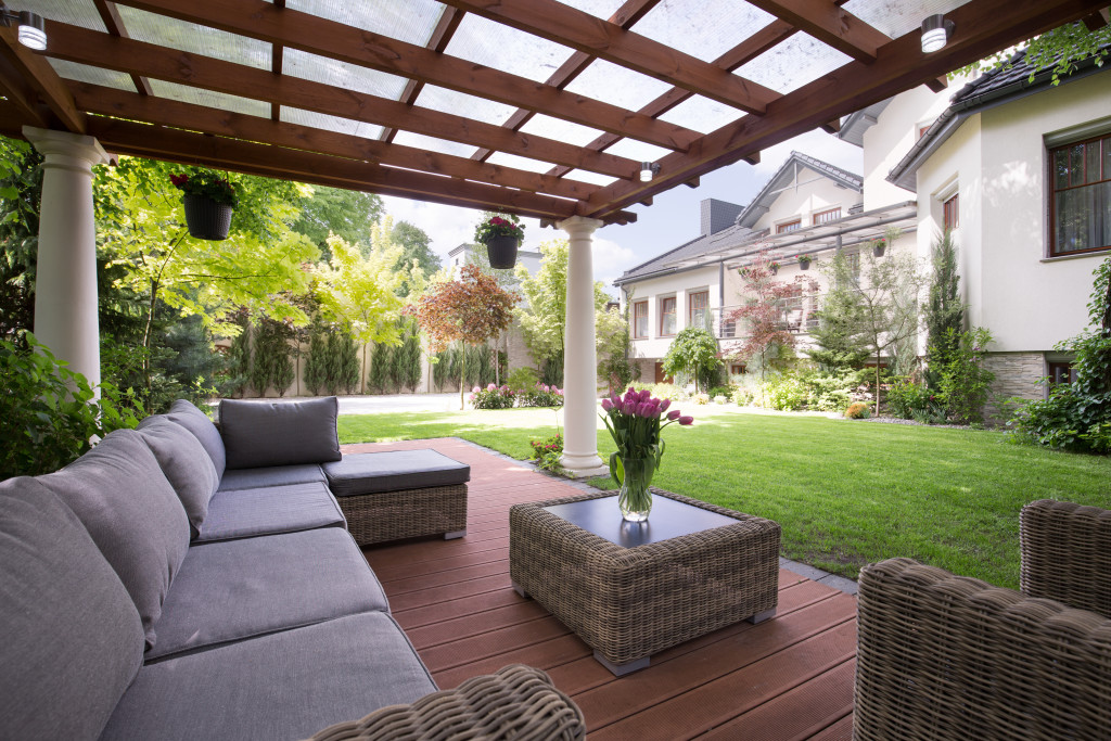 pergola in the outdoors of a home